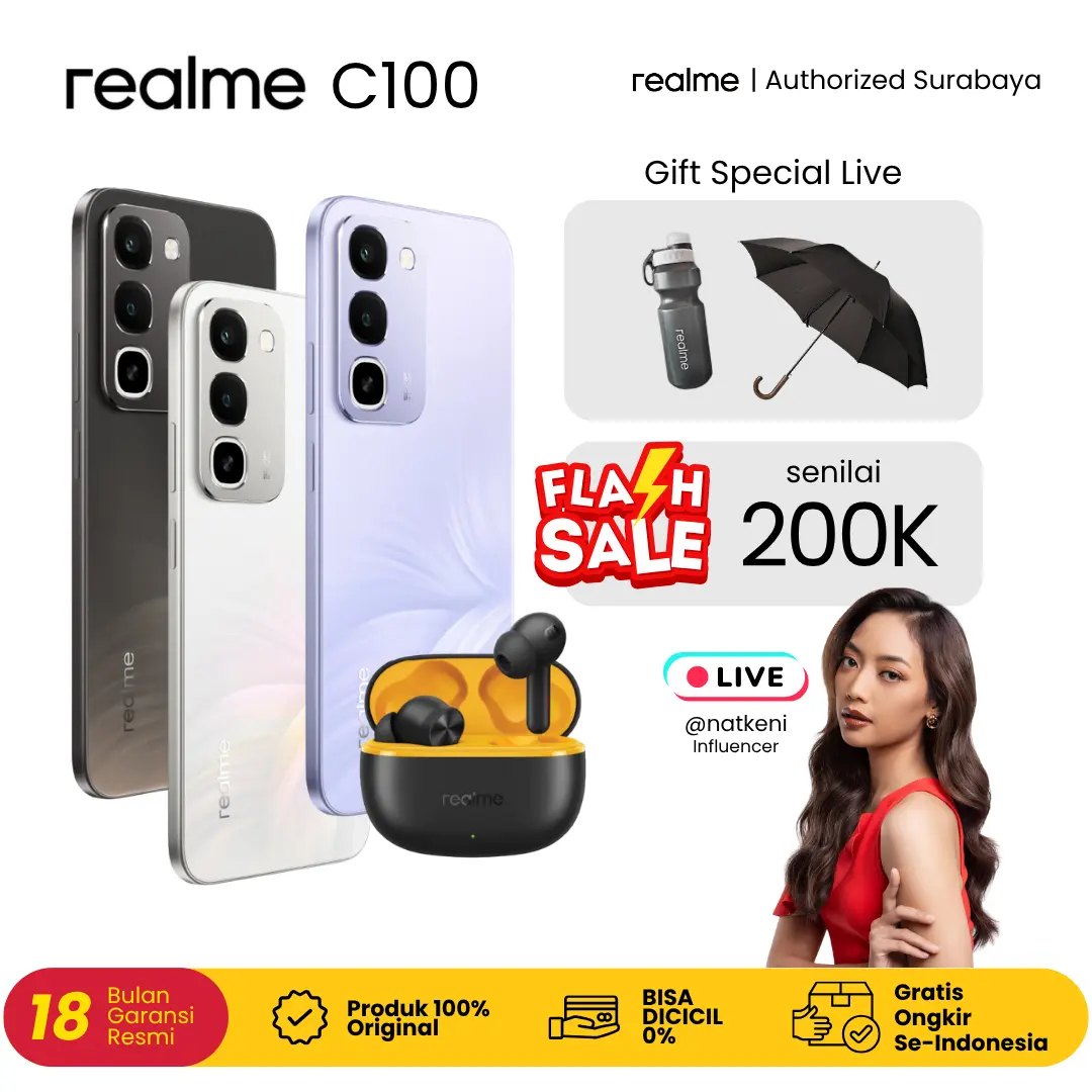 [BNIB] realme-C100 6GB RAM+128GB INTERNAL Garansi 18 Bulan (8000mAh Titan Long Lasting Battery IP69 Pro Dust Water Resistance Military Grade Shock Resistance 7 Year Battery Health)