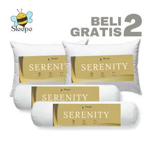 PROMO Bantal Gratis Guling Serenity Sleepe  - Bantal & Guling Sleepe Isi Silicone Premium - Anti Bakteri - PROMO HEMAT - Bed Pillow - BISA COD!