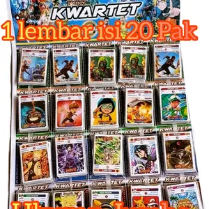 Mainan Jartu Tepuk Kwartet Lembaran Isi 20 Pak Karakter Kartu Ukuran Jumbo