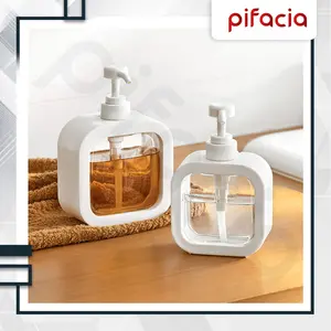 PIFACIA Tempat Sabun Cair Ala Korea Jepang Dispenser Pump Shampo Lotion Kotak Bening Perlengkapan Kamar Mandi