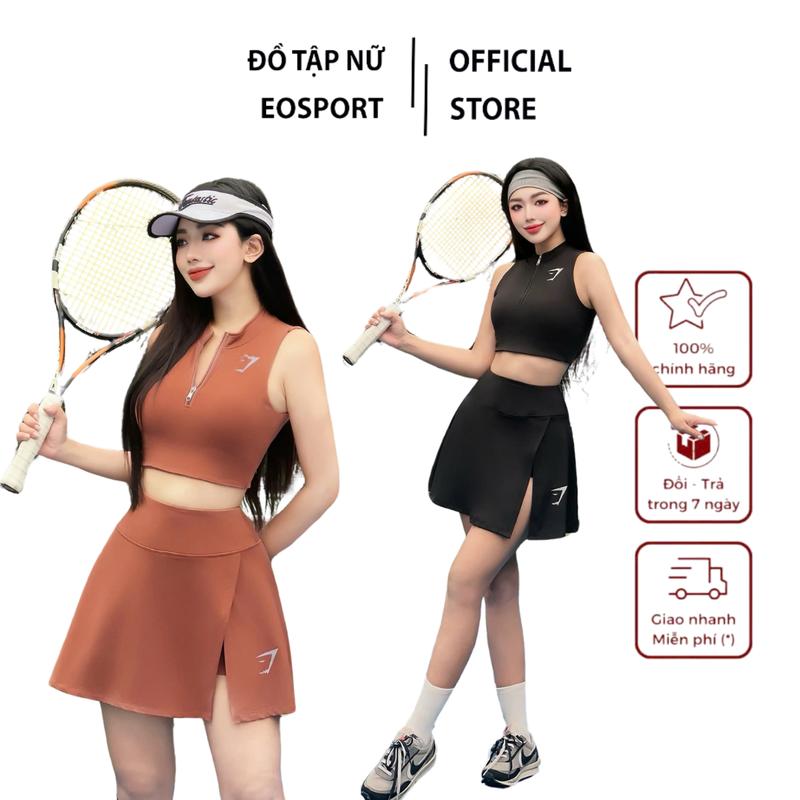 Bộ đồ thể thao nữ áo Bra mix chân váy tập gym aerobic cầu lông tennis pickleball bóng bàn kèm mút P01 Sport Tập Thể Dục Chạy Bộ Top