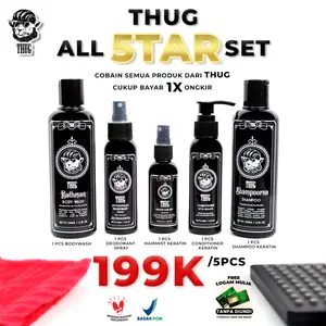 Thug ALL STAR SET Paket Lengkap Isi 5 botol: Shampo, Conditioner, Hairmist, Deodorant & Body Wash