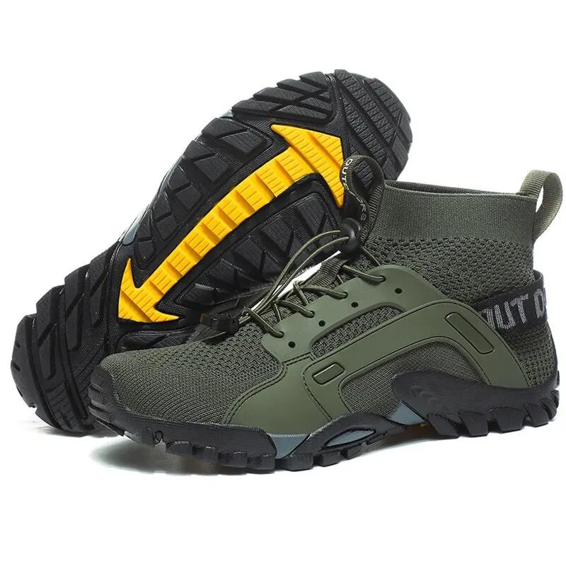 Product Introduction of Men Climbing Hiking Shoes Work Safety Shoes Trekking Mountain Boots Non-slip Wear-resistant Breathable Outdoor Gear Sneaker 7