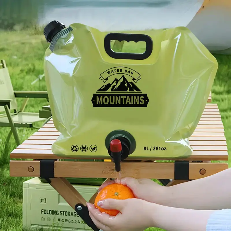 Túi Nước Cầm Tay PE Bền, Có Vòi, Hộp Đựng Nước Có Thể Thu Gọn 7,99 L, Thích Hợp Cho Người Đam Mê Ngoài Trời, Thiết Kế Chống Sốc, Lý Tưởng Để Cắm Trại, Đi Bộ Đường Dài, Du Lịch Và Sử Dụng ATV, 1 Cái