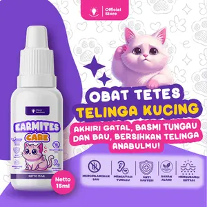 Clever Solutions - Earmites Care 15 ml, Membantu mengatasi masalah tungau dan bau telinga, Mengurangi iritasi pada telinga kucing