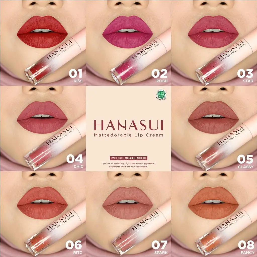 Hanasui lipcream mattedorable Tahan Lama Matte Ringan