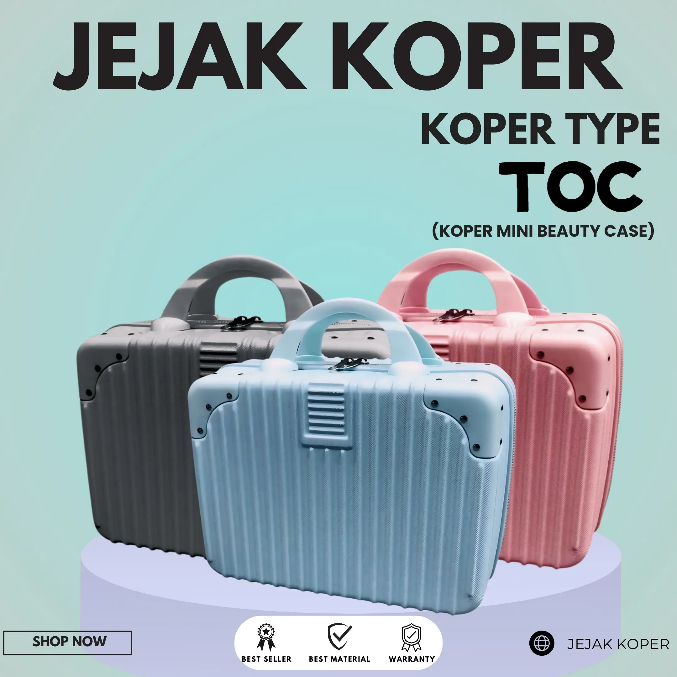 Koper Mini TOC Fashion Ukuran 14inch  15inch 16inch Organizer Penyimpanan Alat Makeup