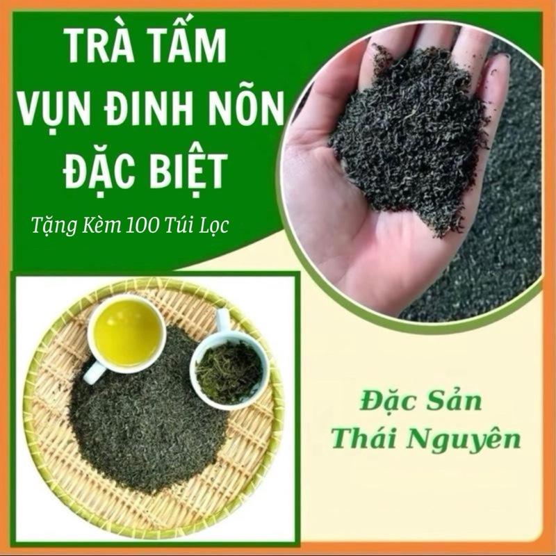 1Kg Trà Vụn Tấm ĐINH NÕN ĐẶC BIỆT Đóng 2 Gói 500G Tặng Kèm 100 Túi Lọc - Đặc Sản Thái Nguyên - Trà Tấm Cao Cấp - Nước Trà Xanh Thơm Cốm Non Chuẩn Vị Trà Bắc