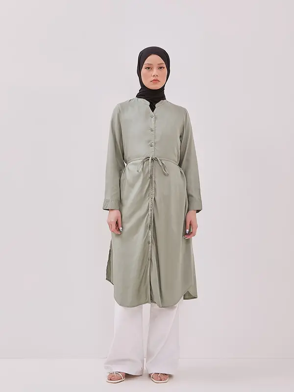 DUST Kemeja Tunik Aira Hijau ECOVERO (D. 1606) 2