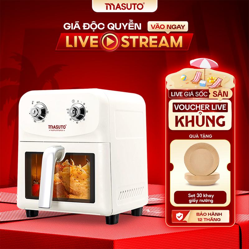 Nồi chiên không dầu 6L Masuto- Bestseller- Siêu đầu bếp tại gia TẶNG 30 KHAY…