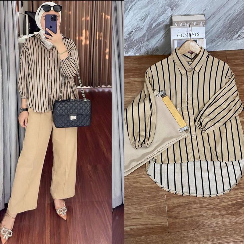 Oneset Alina Celana Kemeja Rayon Premium Oneset Premium 2025 New Trend Remaja Wanita Karir 1