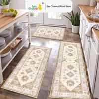 Gambar SEA CHOICE 3 Pcs Set Karpet Dapur Boho dengan Runner–Anti Slip,Tebal &Bisa Dicuci, 50*(80+120+150)CM - Green dari Sea-Choice Kab. Sidoarjo 1 Tokopedia