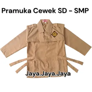 Seragam Sekolah Baju Atasan Pramuka Cewek Lengan Panjang SD SMP Anak Perempuan
