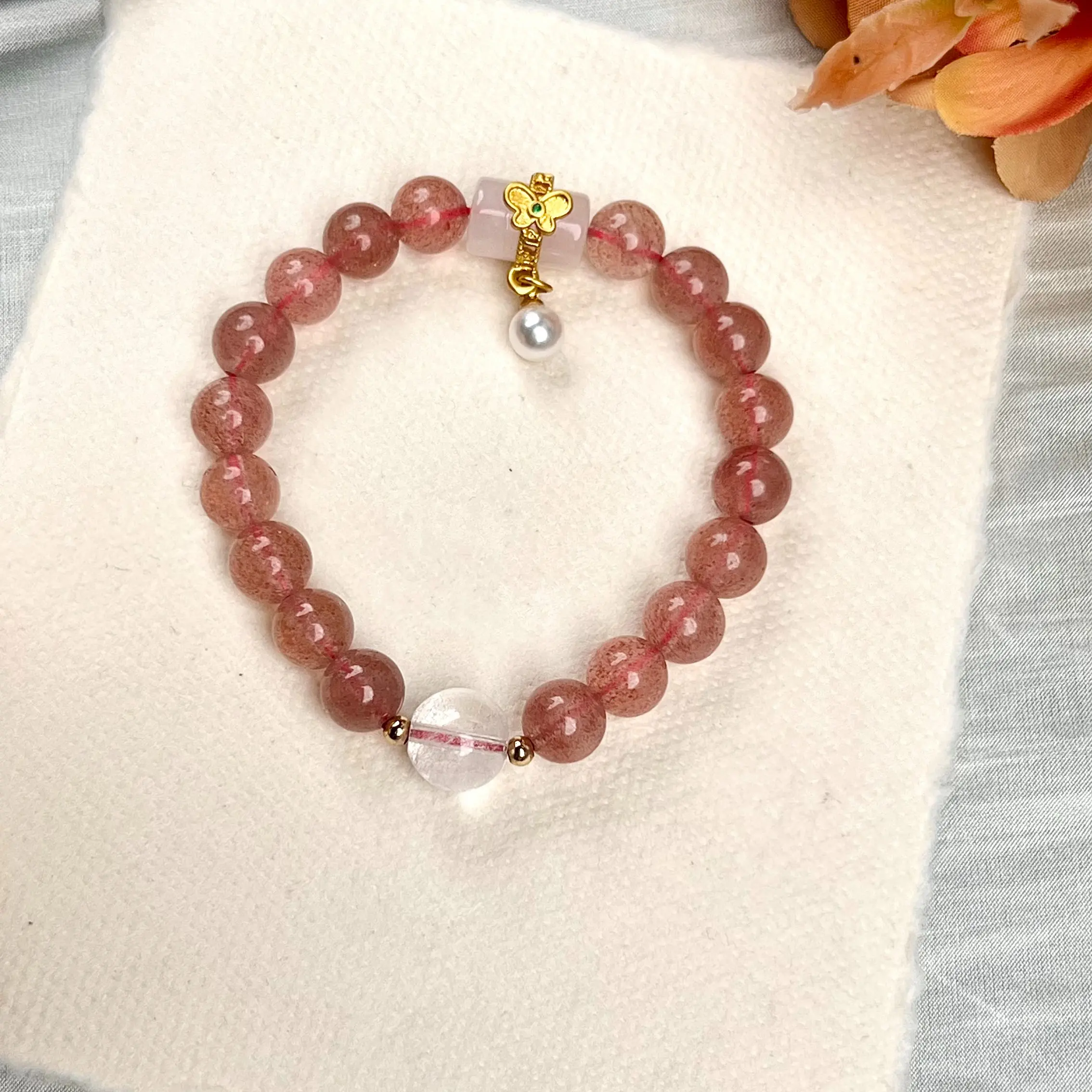 "Strawberry Pink" Beautiful Women’s DIY Fashion Bracelet