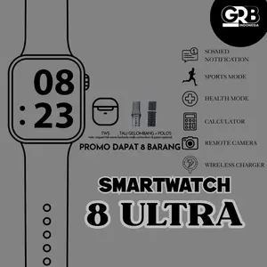 Smartwatch T8 Ultra Bluetooth IOS Android Bisa Baca Chat WA Notifikasi Media Sosial | Wireless Charger