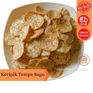 Keripik Tempe Sagu 1 Kg - Makanan Ringan Crispy Gurih - Camilan Sehat Protein & Serat - Food Snack Cemilan Asin