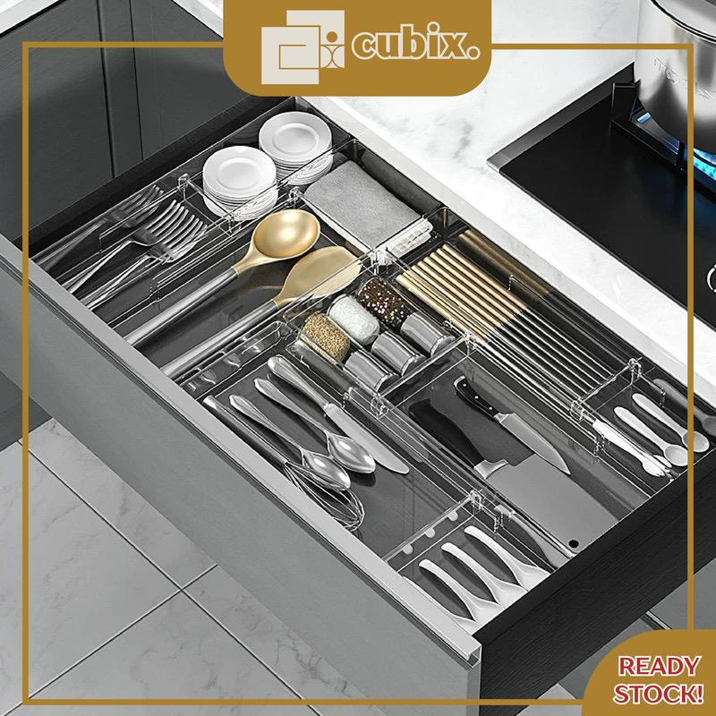 Cubix Acrylic Knife Holder Drawer Organizer Kitchen Knife Storage ...