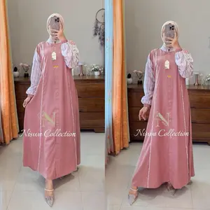 FATHIA DRESS RAYON  Muslim Wanita  TWILL By NISWA