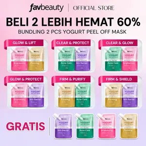 Fav Beauty - Yogurt Peel Off Mask Bundling 100 gr 2 pcs | Acne Care Brightening Skin Barrier Firming | Masker Wajah Mencerahkan Exfoliasi Muka SkinCare Pemutih Masker Jerawat Anti Aging Penuaan Menjaga Skin Barrier