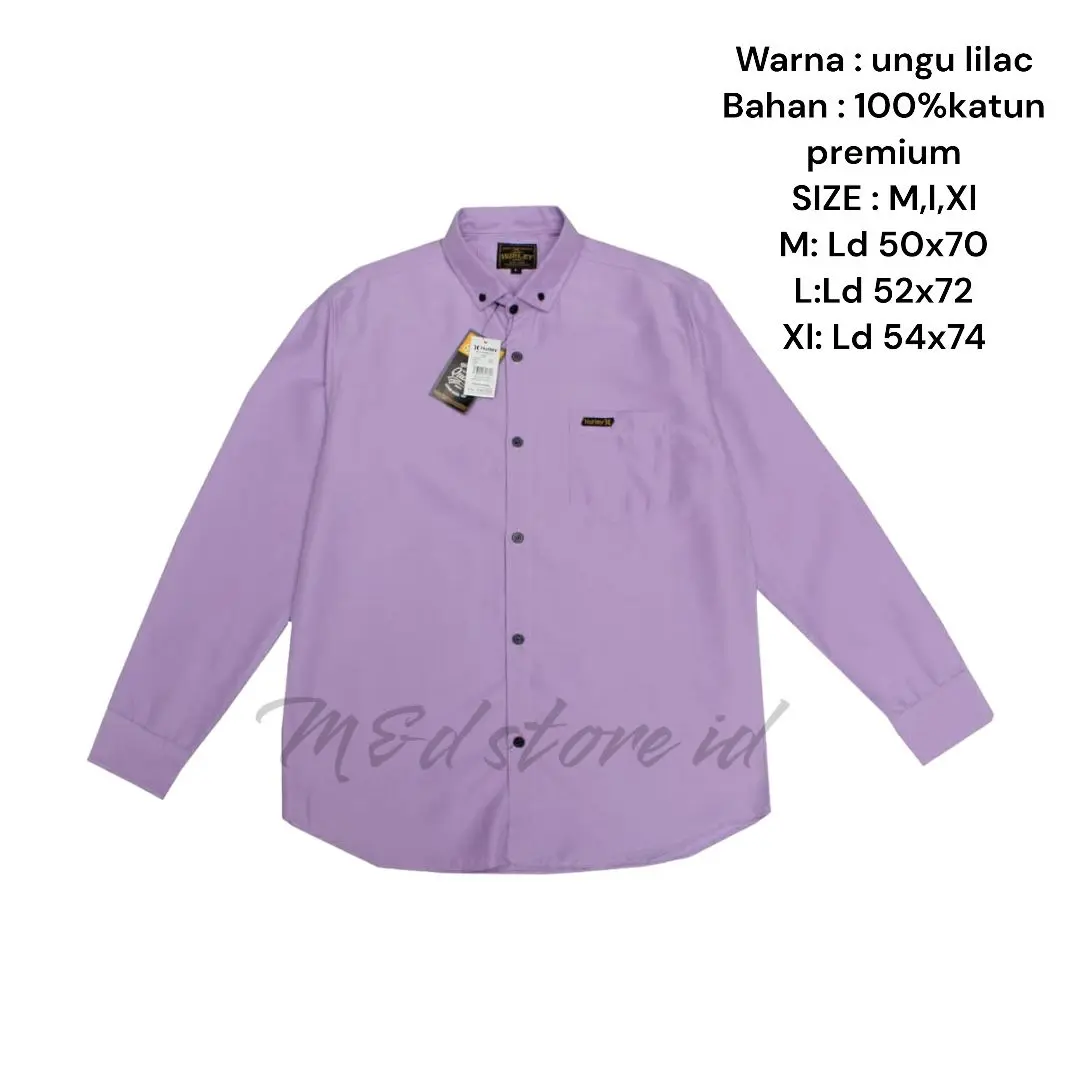 Kemeja Lilac Lengan Panjang Casual Termurah Bahan Katun Terbaru 2025