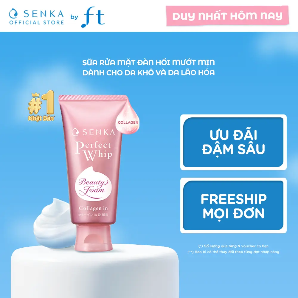 Sữa Rửa Mặt Senka Tạo Bọt Bổ Sung Collagen 120g
