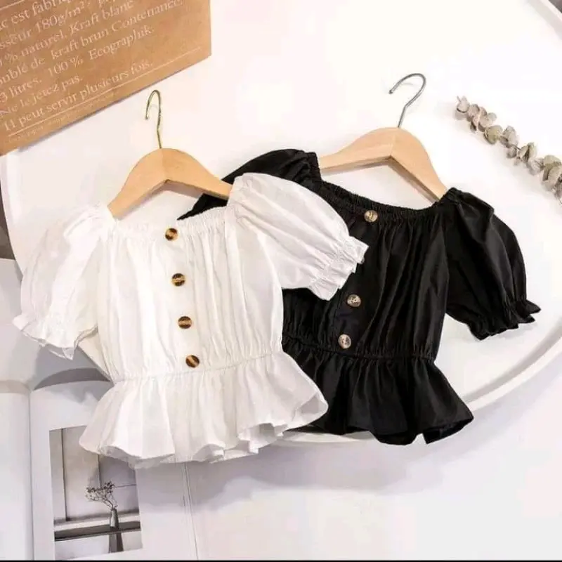 atasan crop anak perempuan 2-7 tahun korean style 0