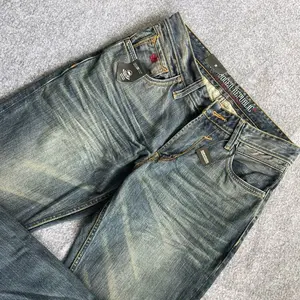 SERVOGEN Celana Jeans Panjang Pria Regulerfit Non Stretch Bahan Jeans Ring Full 13Oz Retro Tidak Mudah Pudar 5 Kantong Aktif Bordir Komputer Size 28-33