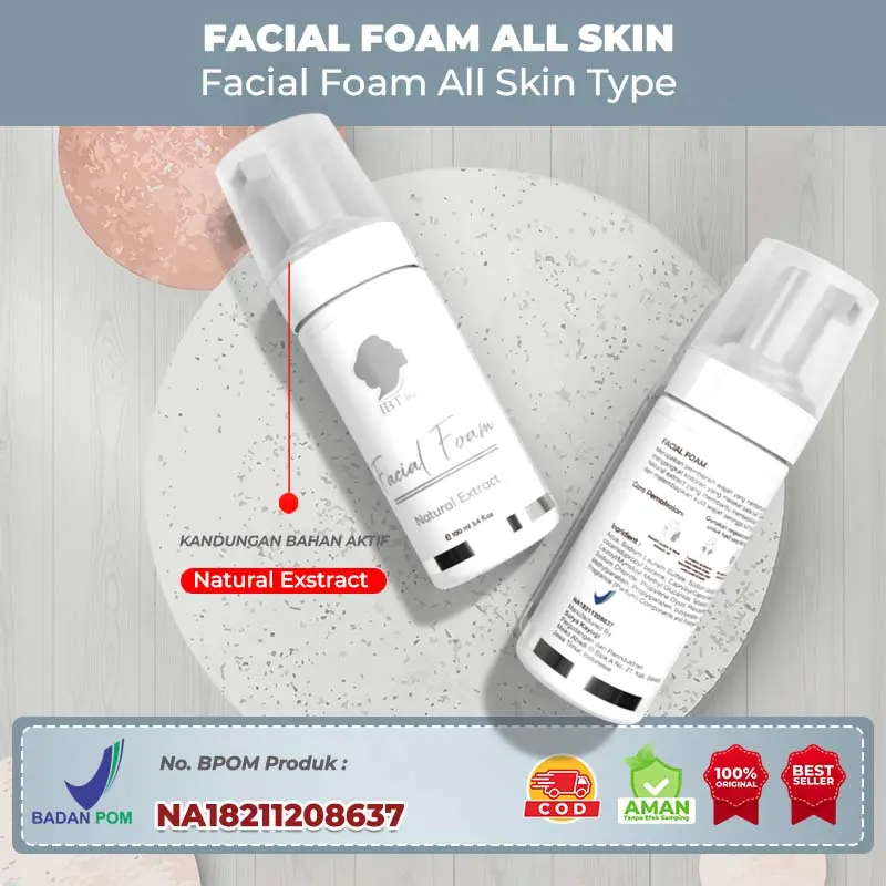 FACIAL FOAM IBTSkin / Sabun Muka Wajah Mencerahkan Pencerah Kusam