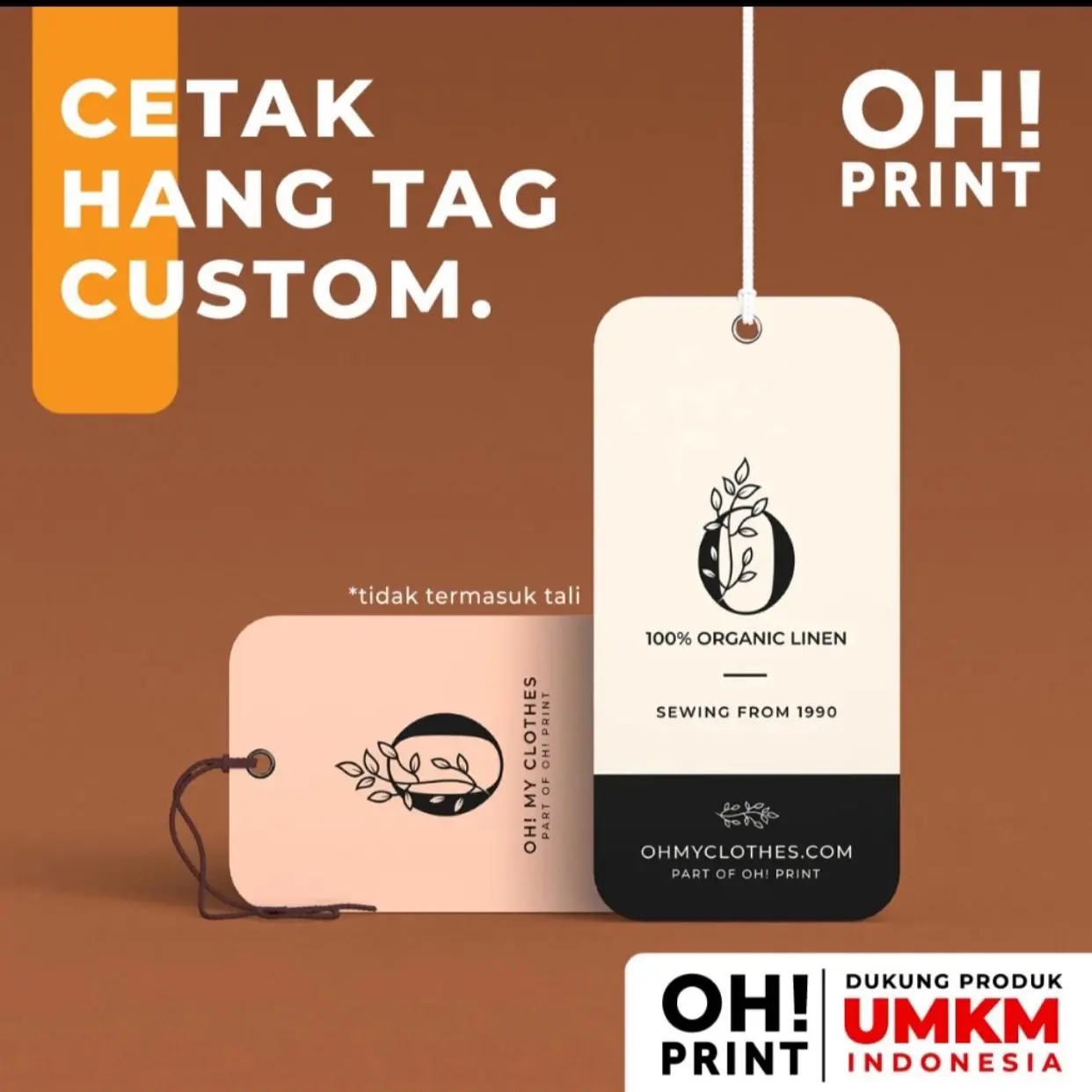 Cetak Label Hang Tag Baju / Hang Tag Baju / Hang Tag Custom