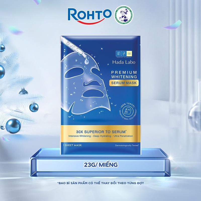 Mặt nạ tinh chất dưỡng sáng da cao cấp Hada Labo Premium Whitening Serum Mask 23g miếng