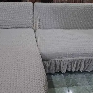 Sarung sofa berenda dari kain organza - Tahan Lama dan Dapat Dicuci Cocok untuk Sofa 1/2/3/4 Kursi Penggunaan di Ruang Tamu Penutup Sofa Elastis dan Lembut 2