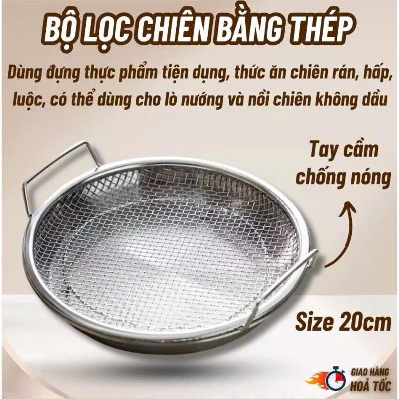 Bộ Khay Kèm Vỉ Lưới Lọc Dầu, Chất Liệu Inox 304, Khay Đựng Ráo Dầu Mỡ Cao…
