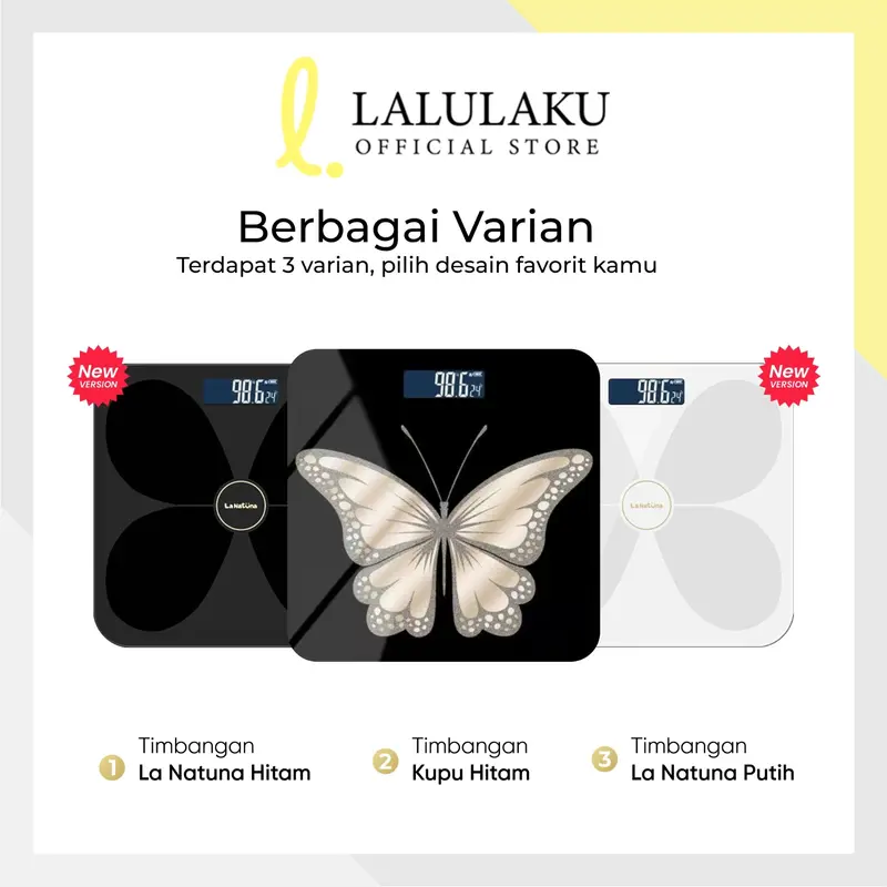 Lalulaku Timbangan Badan Kupu Kupu Digital Body Scale Kamar Mandi 2