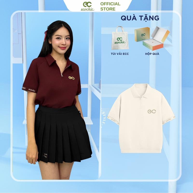 Áo Polo Logo Viền Tay ECOCHIC Cao Cấp Chất Liệu Thoáng Mát Form Chuẩn Chính Hãng B164 0