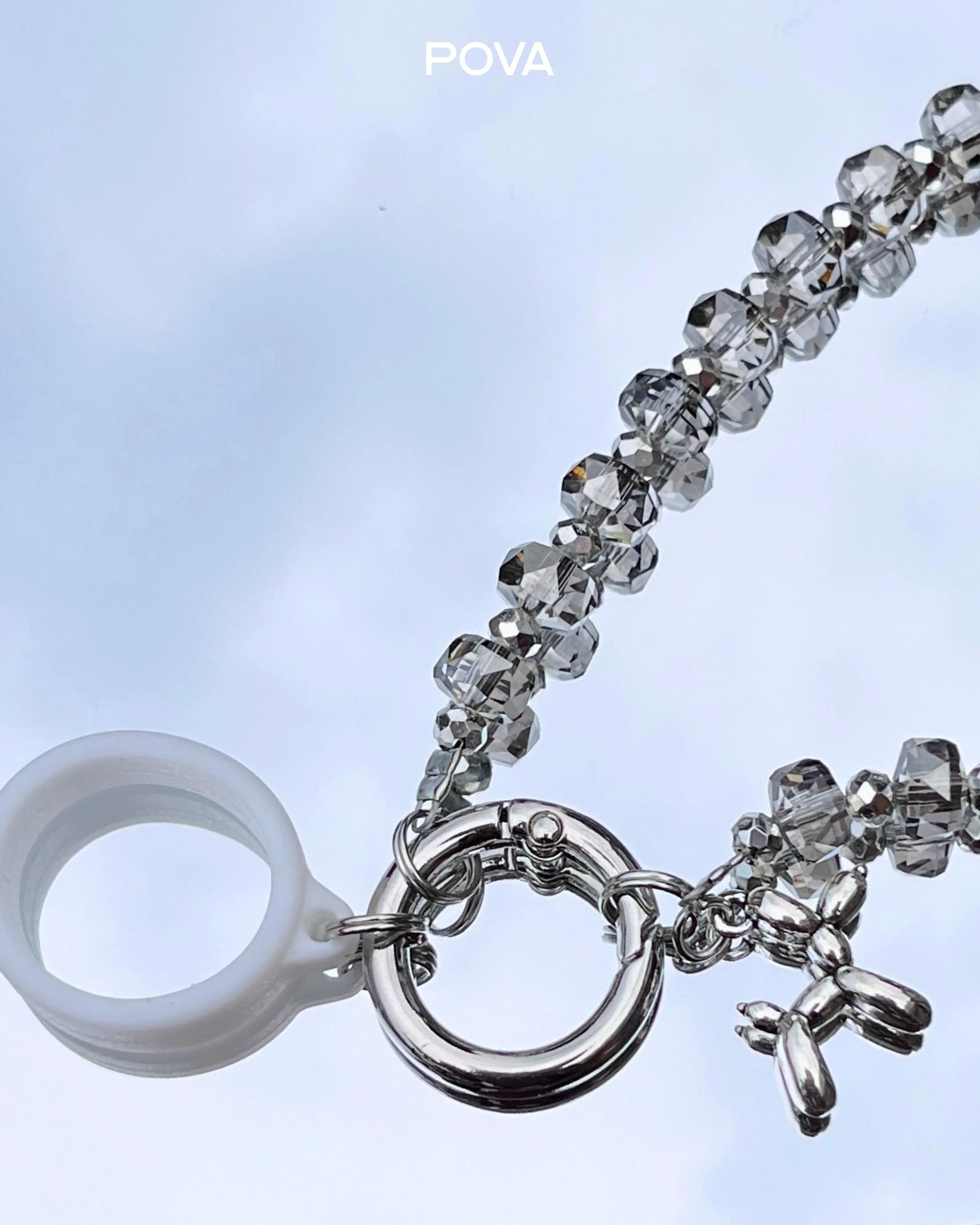POVA Grey Charm Set, Pendant + Carabiner + O-Ring 20mm | Aksesoris