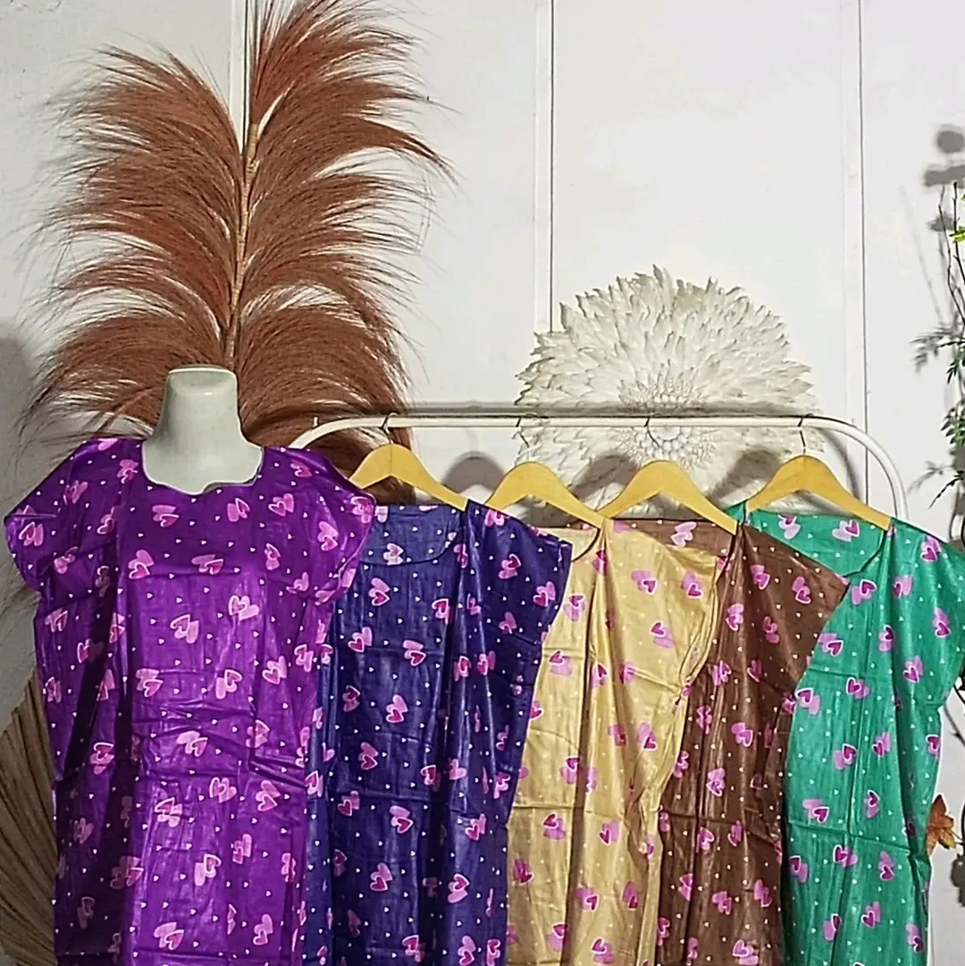 daster midi pendek bahan rayon adem Bunga cocok untuk bersantai di rumah