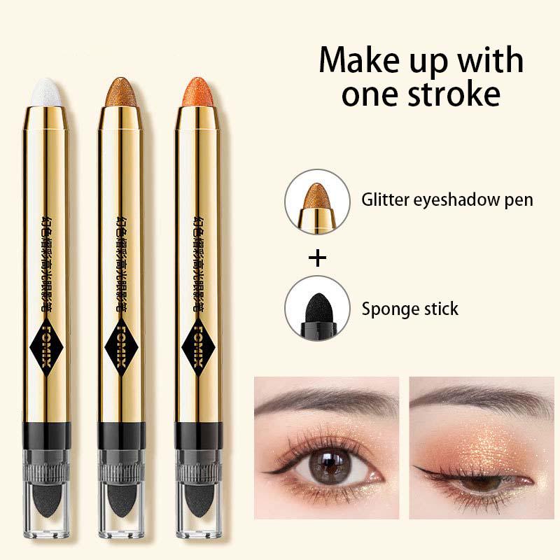 Que Phấn Mắt Mờ Lấp Lánh 6 Màu Bút Chì Phấn Mắt Với Miếng Bọt Biển Trang Điểm Không Thấm Nước Lâu Trôi Mỹ Phẩm Trang Điểm Nữ