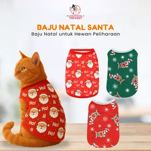 Pawsitively Baju Kostum untuk Kucing Anjing tema natal santa christmas
