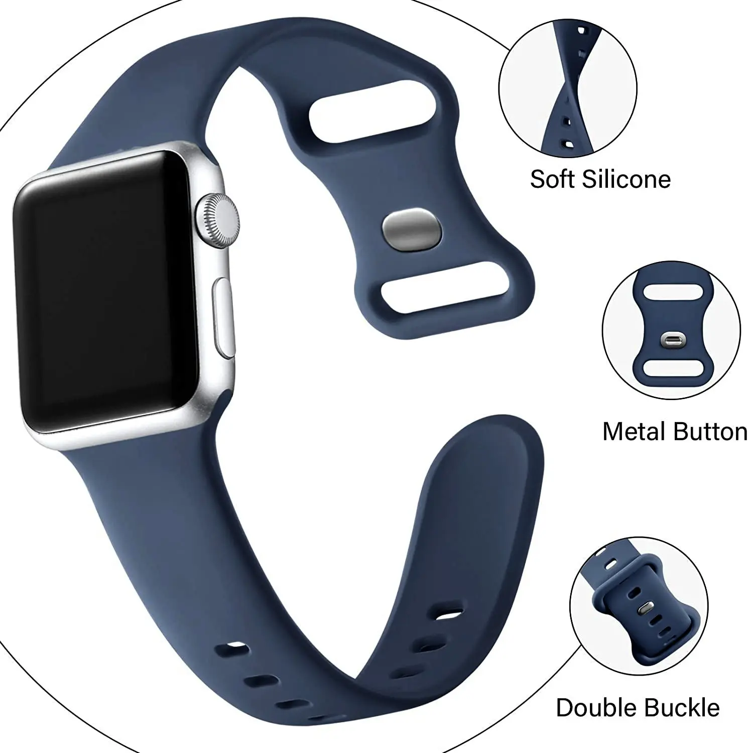 TRIPLEDI Strap tch 1 2 3 4 5 6 7 8 9 SE Ultra 2022 Soft Silicone Smart tch Sport Band i tch 38mm 40mm 41mm 42mm 44mm 45mm 49mm Tali Gelang Pengganti Jam Tangan Double Bu le