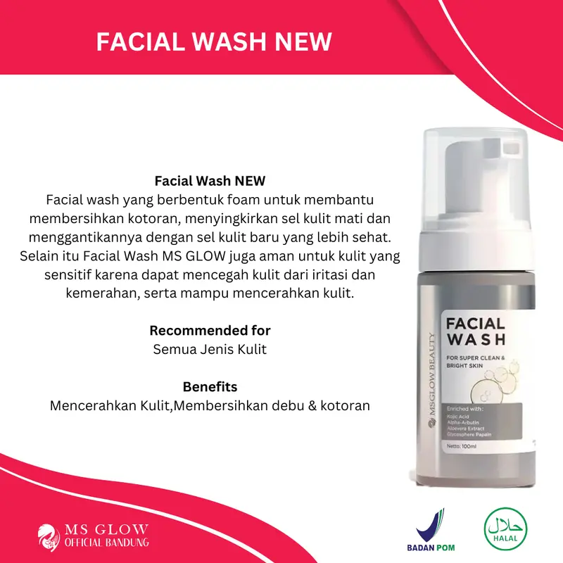 MS Glow Facial Wash New Series Blemish WhitecellDNA Pembersih Wajah Murah - By Msglowofficialbandung Aging Berjerawat 2