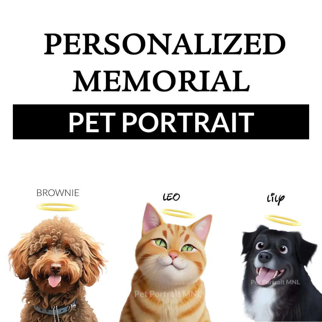 Pet Memorial Portrait Remembrance Memorabilia for Dog Cat Frame Art Gift