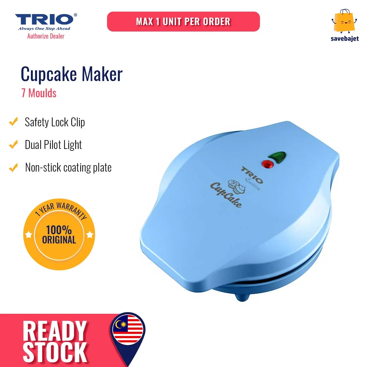 Trio Cupcake Maker Kuih Akok acuan akok TCC-227