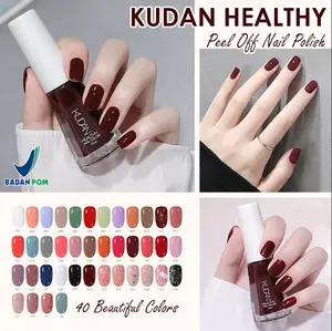 YoiBeauty - [HARGA GROSIR] BPOM KUDAN Healthy Waterbase Kutek Cat Kuku Bisa Dikelupas PEEL OFF Nail Polish 10ml [40 WARNA]