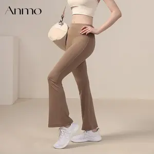 ANMO - Celana Cutbray Wanita Yoga, Gym Wanita Olahraga Yoga Celana Flared Nyaman Dipakai Celana Wanita Outdoor Sport Sports Leggings