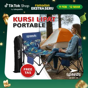 Speeds Kursi Lipat Outdoor Kursi Lipat Camping Portable Kuat Serbaguna Bahan Oxford Polyester Furnitur Berkemah Camping Furniture Indonesia 031-14 Biru