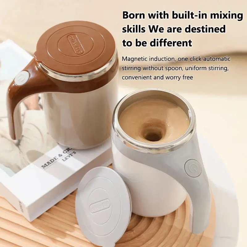 Automatic Stirring Cup 386ml Stainless Steel Rechargeable Lazy Cup Office Brewing Magnetic Rotating Battery Cup #water Cup #automatic Cup #cup