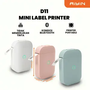 AiYin D11 - Printer Label Portable Wireless 15mm Serba Guna -  Portable Mini Wireless Printer - Thermal Sticker Label Printer - Teknologi Terbaru 2025