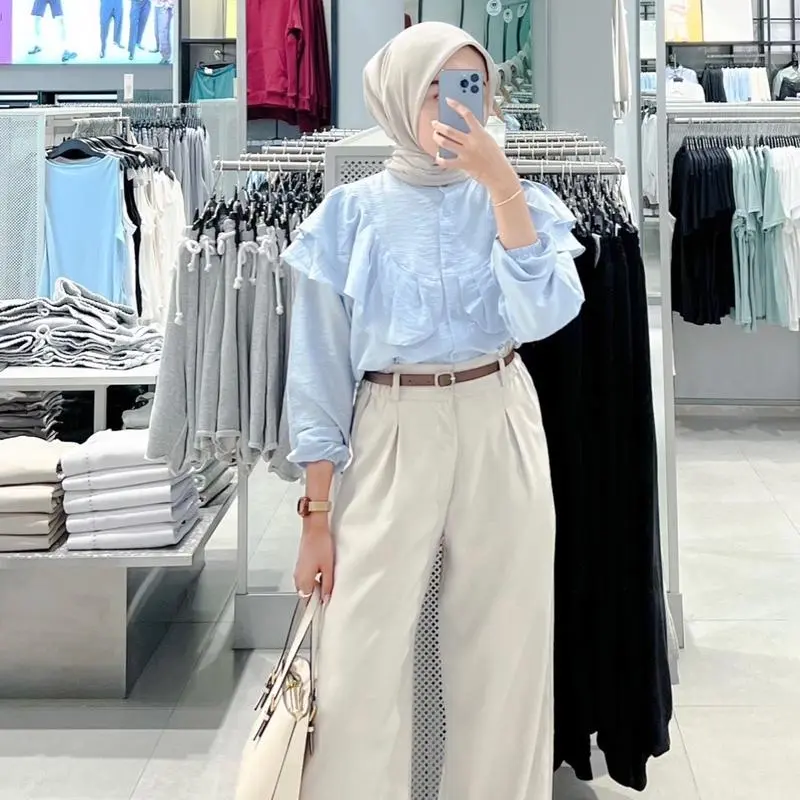 RAFELLA BLOUSE KEKINIAN POLO LINEN PREMIUM KEMEJA WANITA TERBARU 1