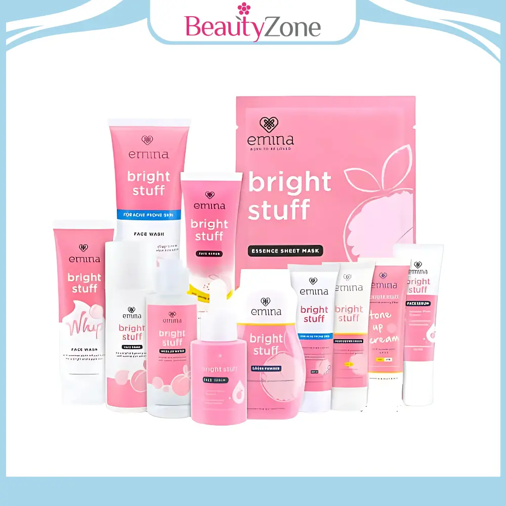 Emina Bright Stuff Series Lengkap | Toner | Face Wash | Moisturizer | Serum | Tone up | Acne Prone | Micellar water|  Powder