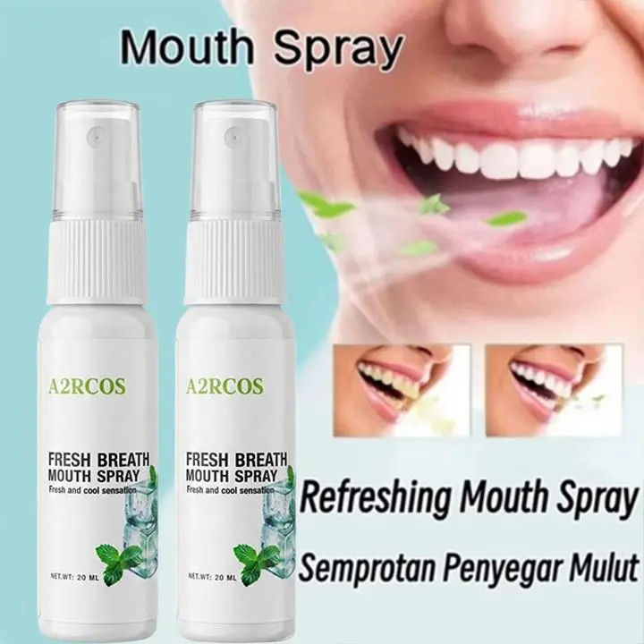 Fresh Mouth Spray (Mint) | Mulut Segar Instan Efektif Menghilangkan Bau Mulut Penyegar Mulut Parfum Mulut | Probiotik, Menthol, Rasa Buah, Bebas Gula